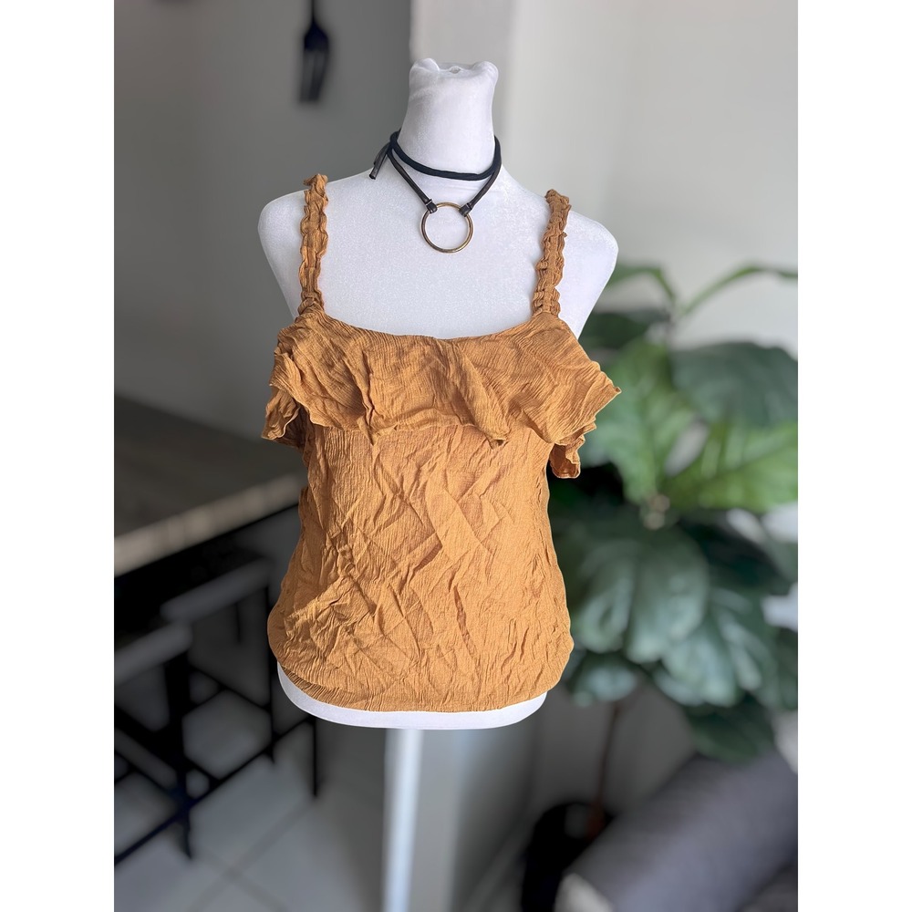 Hem & Thread Ruffled Sleeveless Tank Top Size L - Picture 2 of 8